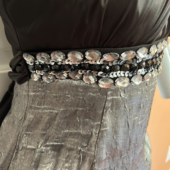 My Michelle black gray party dress strapless Sz 1 prom wedding sweet 16 mitzvah - Picture 6 of 13